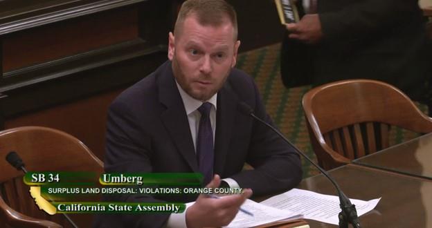 CSDA's Aaron Avery providing testimony on SB 34 Surplus Land Disposal bill